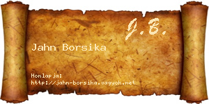 Jahn Borsika névjegykártya